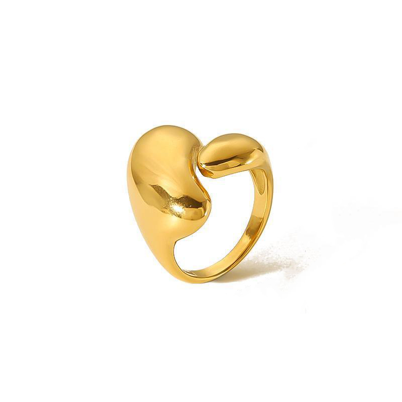 1 Piece Simple Series Simple Geometric Stainless Steel 18K Gold Plated Women's Adjustable Rings h5 